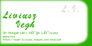 liviusz vegh business card